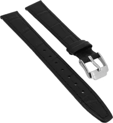 Produktbild von Jacques Lemans | Uhrenarmband 14mm schwarz Leder Krokoprägung | 1-1612