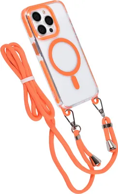 Produktbild von TUNIQ iPhone 15 Pro Back cover case - neck cord - magsafe - Orange