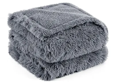 Image de Couverture imperméable pour chiens, 100 x 120 cm, gris, en peluche, lavable. Couverture de protection pour chiens et chats