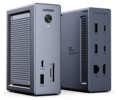Produktbild von Ugreen CM923 10-in-1-Dockingstation, grau