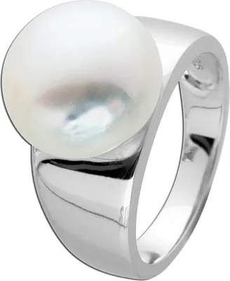 Produktbild von Perlenring Silber 925 weiße Süßwasserperle 11mm 19