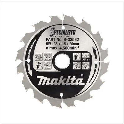 Obrázek produktu pro Makita B-33532 SPECIALISED Sägeb.136x20x16Z