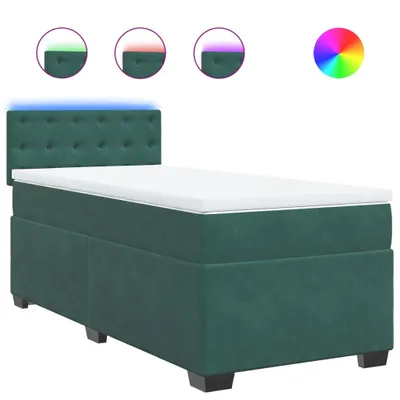 Produktbild von Boxspringbett mit Matratze Dunkelgrün 90x200 cm Samt
