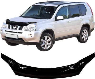 Produktbild von SCOUTT | Motorhaube Windabweiser Insekten Steinschlagschutz Für Nissan X-Trail T31 2007-2010, Aerodynamisch, Einfache Montage, Getönt, Spezielle Halterungen Für Die Haube (Ohne Bohren)
