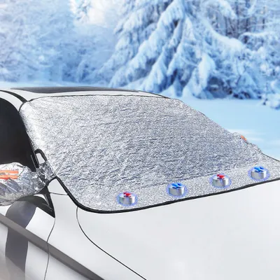 Produktbild von Frontscheibenabdeckung Auto Faltbare Windschutzscheibenabdeckung mit Magnet Fixierung Scheibenabdeckung Winter Abdeckung Frontscheibe Auto gegen EIS/Schnee/Frost/Staub/Sonne