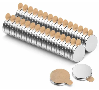 Zdjęcie produktu dla ECENCE, magnesy neodymowe, 50 sztuk - okrągłe, samoprzylepne - 8x1 mm