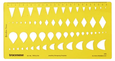 Schmuckdesign-Schablone, 60 Edelsteinformen, 27,2 x 14,5 cm