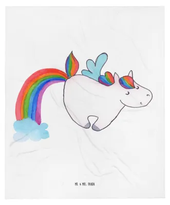 Produktbild von Mr. & Mrs. Panda Babydecke Einhorn Fliegendes Pferd - Weiß - Geschenk, Erwachsenwerden, Glitzer, Erstlingsdecke, Fleecedecke, Schlummerdecke, Plaid, Spielen, Regenbogen