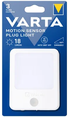 Produktbild von Varta Motion Sensor Plug Light, Stecker-Nachtlicht, Weiß, ABS, Polycarbonat (PC), Polyoxymethylen (POM), LED, 18 lm, Sensor