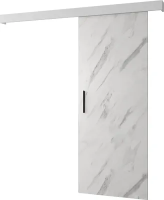 Produktbild von MEBLE KRYSPOL  Schiebetürsystem SALWADOR 1 mit Schienenabdeckung, Einbautüren, 90x204cm, Weißer Marmor