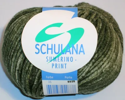Produktbild von Sumerino Print von Schulana - Supermerino Printgarn in grün (35) - 50 g / ca. 85 m Wolle