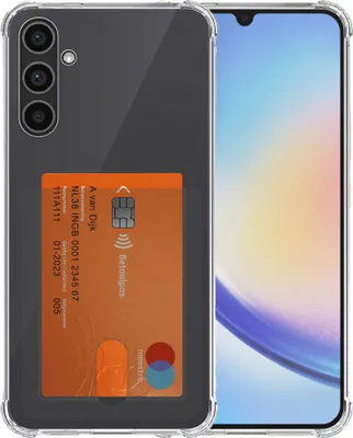 Produktbild von Smartphonica Handyhülle Geeignet für Samsung  Galaxy A34 5G mit Kartenschlitz Durchsichtiges Silikon - Transparentes TPU  Stoßfestes Backcover Case mit Kartenschlitz