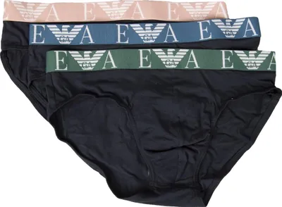 Obrázek produktu pro EMPORIO ARMANI Pánské slipy, balení po 3 kusech, elastické spodní prádlo ze strečové bavlny, spodní prádlo, č. výrobku 111734 3R715 BRIEF, EUR M – CN 170/95 – BR M – MX M, 95 % bavlna, 5 % Elastan