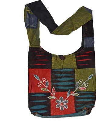 Produktbild von Patchwork Tasche Umhängetasche Handtasche Beuteltasche Tragetasche Schultertasche Shopper bestickt, Kringel