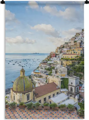 Produktbild von MuchoWow® Wandteppich Wandbehang Italien - Positano - Wasser 120x180 cm Tapisserie Dekoration Wandtuch - Schlafzimmer - Dekorationen für das Haus