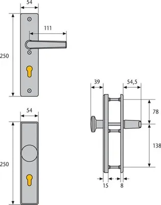 Produktbild von ABUS Schutzbeschlag HLN 414 (Ausführung: Klinke-Knauf, Oberfläche: F1 Aluminium Natur) Ausführung: Klinke-Knauf Oberfläche: F1 Aluminium Natur