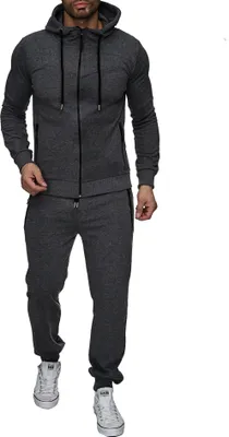 Produktbild von Reslad Jogginganzug Herren Sweat Sportanzug Jogginghose + Oberteil RS-5063 Anthrazit-Grau S