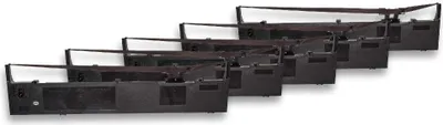Produktbild von vhbw 5x Farbband Schriftband Ersatz für Epson S015086, C13S015086 für Nadeldrucker, Bondrucker - Schwarz