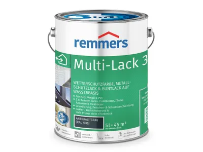 Produktbild von Remmers Multi-Lack 3in1 anthrazitgrau (RAL 7016) 5 l, Lackfarbe