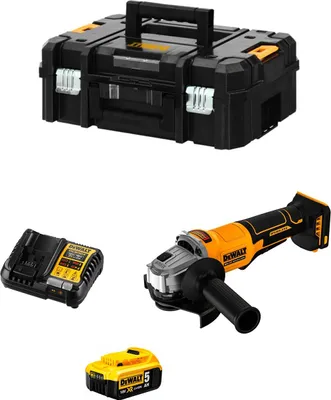Produktbild von Mini-Winkelschleifer DeWALT DCG408P1T (1 x 5,0 Ah + DCB1104 + TSTAK II)