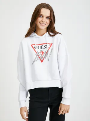 Produktbild von Weißer Women's Oversized Hoodie von Guess