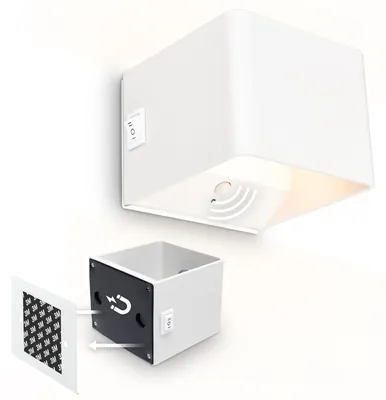 Productafbeelding van LED-wandlamp, wandlamp zonder stroomaansluiting, met bewegingssensor, batterij, zonder boren