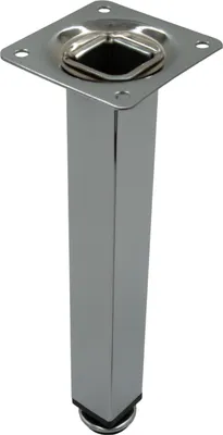 Zdjęcie produktu dla Nóżka meblowa, prosta, kwadratowa, w kolorze srebrnym, metalowa, regulowana, 20 cm