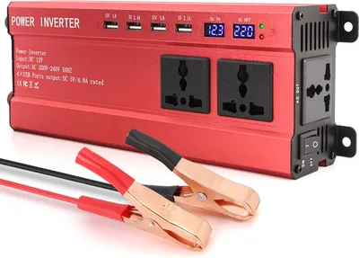 Immagine prodotto di Inverter, potenza in uscita 2000 W, porte di ricarica USB, da 12 V a 220 V, 2000 W, rosso