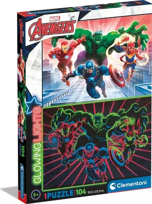 Obrázok produktu pre Clementoni - Puzzle świecące Marvel Avengers 104 elementy - oficjalny produkt
