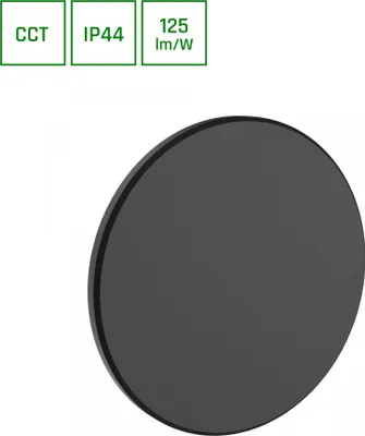 Produktbild von Spectrum LED Wandleuchte PIATTA 12W Außenleuchte 1500lm schwarz IP44 rund CCT 3000-6000K