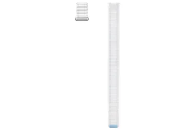 Produktbild von Samsung Stoffarmband White Sand / Blue White für Galaxy Watch 4/5/6/7, 20mm M/L, mit Klettverschluss & Schnellwechsel-Federsystem, für täglichen Gebrauch, Schlaf- & Fitnessüberwachung, 10.3mm Höhe, 136.2mm Länge, 24.6mm Breite, 11g