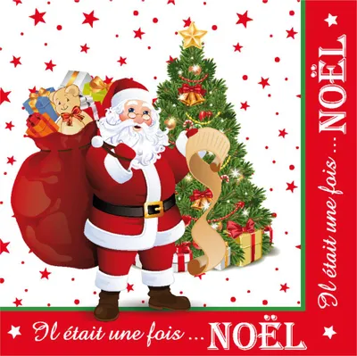 Image de Lot de 20 serviettes en papier il etait une fois noel