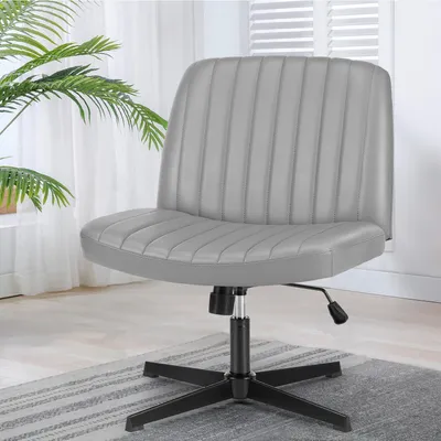 Produktbild von Bürostuhl Ohne Armlehne, Gehoben und Bequemes Kunstleder Criss Cross Chair, mit Verbreitertem Sitzkissen  Schneidersitz Stuhl