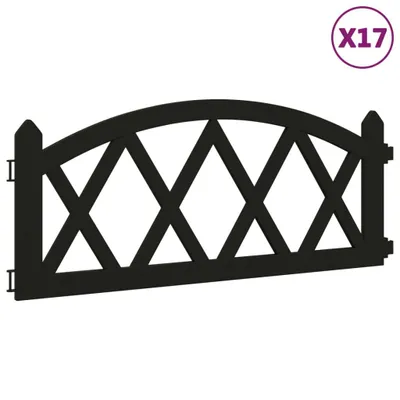Produktbild von Rasenkanten 17 Stk. Schwarz 10 m PP