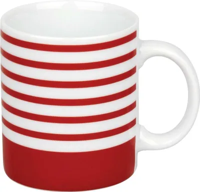 Immagine prodotto di Könitz Marinière Rouge Becher, Kaffeebecher, Kaffeetasse, Kaffee Tasse, Teetasse, Porzellan, Weiß / Rot, 330 ml, 11 1 002 2262