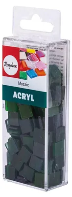 Produktbild von Rayher Acryl Mosaik 1x1cm 205Stk Grüntöne transparent quadratisch 50g Box
