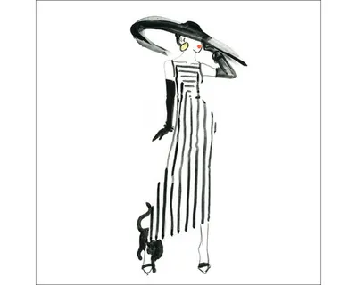 Produktbild von Glasbild Fashion Drawing I 30x30 cm
