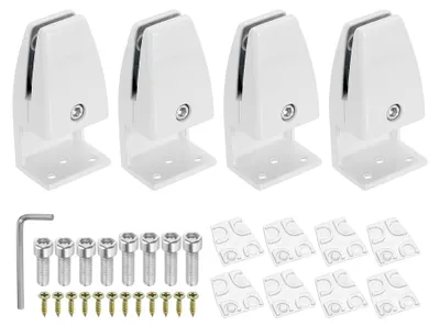 Produktbild von Trennwandstützklemme für Schreibtische, 4 Stück, Weiß