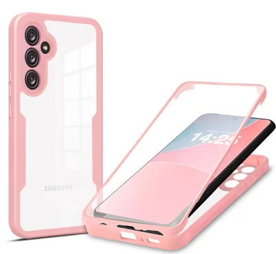 Produktbild von 360 Grad Rundum Schutz Handyhülle für Samsung Galaxy S23 FE Full Cover Vollschutz Case Farbe: Rose