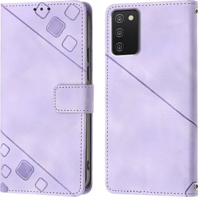 Produktbild von Hülle für Samsung Galaxy A03S Prägung Flip Leder Brieftasche Schutzhülle mit Ständer Lila