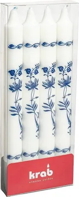 Obrázek produktu pro Krab - válcová svíčka stearinová s cibulovým tiskem 22 × 240 mm, 4 ks