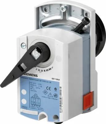 Produktbild von Siemens Drehantrieb für Kugelhähne ohne Notstellfunktion, 5Nm, AC/DC24V, DC0-10V 150s, 1 Stk.