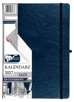 Obrázek produktu pro Kalendář Jazz 2027, formát A4, tmavě modrý, týdenní