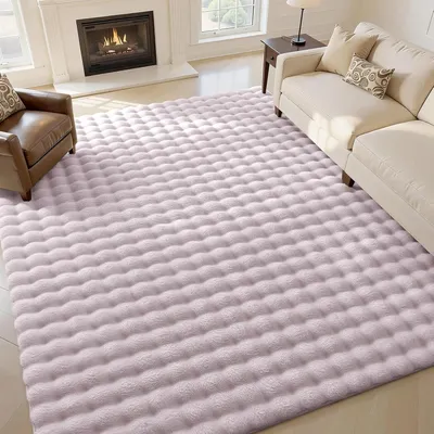 Zdjęcie produktu dla Dywan - 140 x 200 cm - Poliester - Wysoka gęstość - Nowoczesny - Antypoślizgowy - Można prać w pralce - Fioletowy