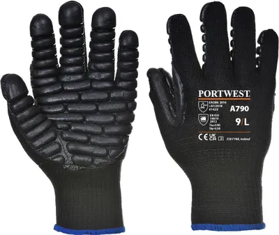 Obrázok produktu pre Portwest - Pánske/dámske antivibračné rukavice "A790" PW368 (XXL) (Black)