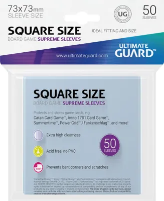 Produktbild von Ultimate Guard Supreme Sleeves für Brettspielkarten Quadratisch (50)