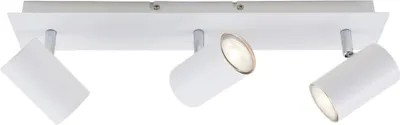 Produktbild von Deckenlampe schwenkbar, GU10 Fassung, max. 40 Watt, Deckenstrahler 3-flammig, Wohnzimmerlampe, Schlafzimmerlampe, Küchenlampe, 45x8x12,3 cm, Weiß