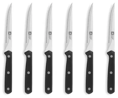 Image de Ensemble de 6 couteaux à steak Richardson Sheffield CUCINA, noir, finition haute brillance