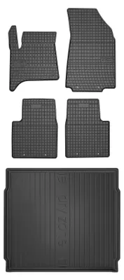 Productafbeelding van Rubberen automatten + kofferbakmat voor Opel Frontera vanaf 2024 (SUV/crossover) – 5-delig, zwart, op maat – Wielganizator SolidPRO