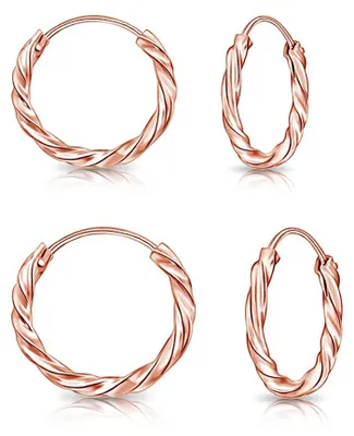 Immagine prodotto di Set di 2 piccoli orecchini a cerchio in argento sterling 925